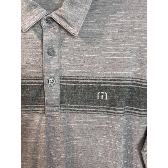Travis Mathew Men's Polo Shirt Small Gray & Black Striped Premium Comfort - Picture 8 of 12